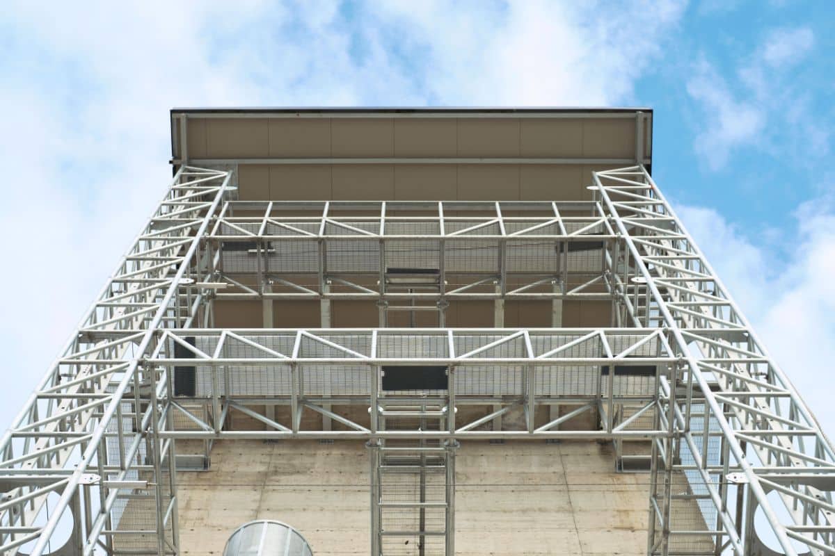 Fall protection systems for a 30-meter-high training tower